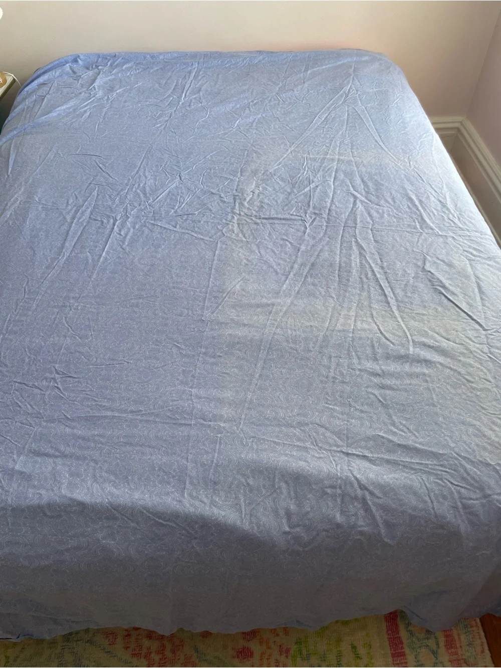 Ralph Lauren King Flat Sheet PUTNEY Blue PAISLEY with Defects - Vintage